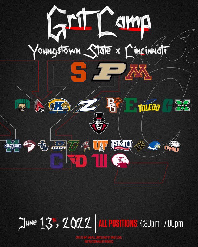 ysufootball's tweet photo. 🚨YOUNGSTOWN STATE FOOTBALL GRIT CAMP 🚨
 
Date : June 13th 🗓
Location : Youngstown State University 🐧🏈

Up to 30 schools &amp; rising 📈

Register today : https://t.co/jmawDFJr6t

#GoGuins // #GritU https://t.co/7NSg2UI8Ej