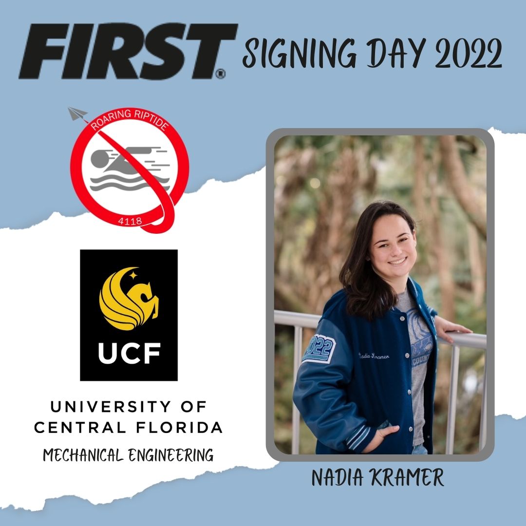 Today we recognize the graduating #Classof2022 as #FIRSTAlumni. 🌊🤖☮️💙❤️Congratulations to Andrea Ortiz &amp; Nadia Kramer! #FIRSTSigningDay #FIRSTSeniors #Classof2022 #omgrobots #MakeitLoud #FIRSTInspires #TidalWaveofAT #omgrobots