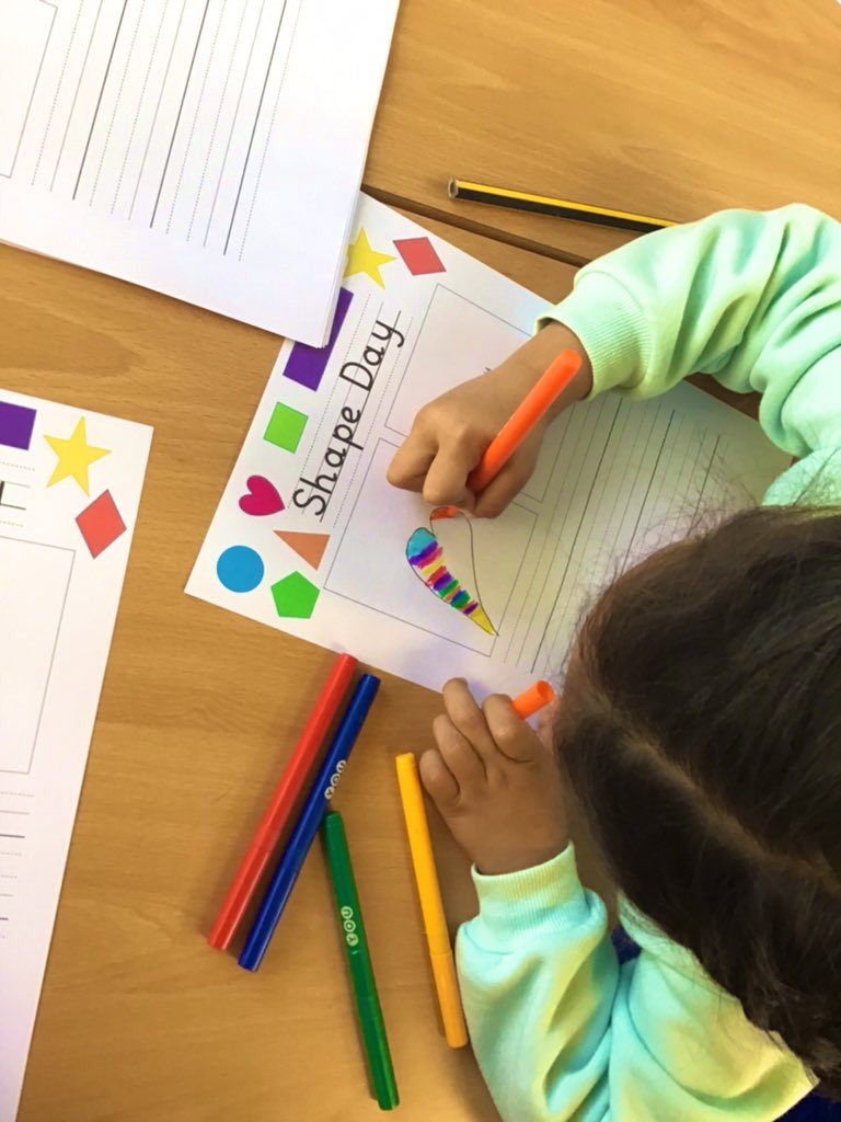 ReceptionSouthC's tweet photo. Shape Day! πππ’πΆπΊπ¦ Donaldson have had a fantastic day dressing up as a shape! We have drawn ourselves, done some amazing writing about what shapes we are and also discussed our shapes with our friends! #EYFS #WeLoveSouthCamberley #ShapeDay https://t.co/PxrFpbl2zL