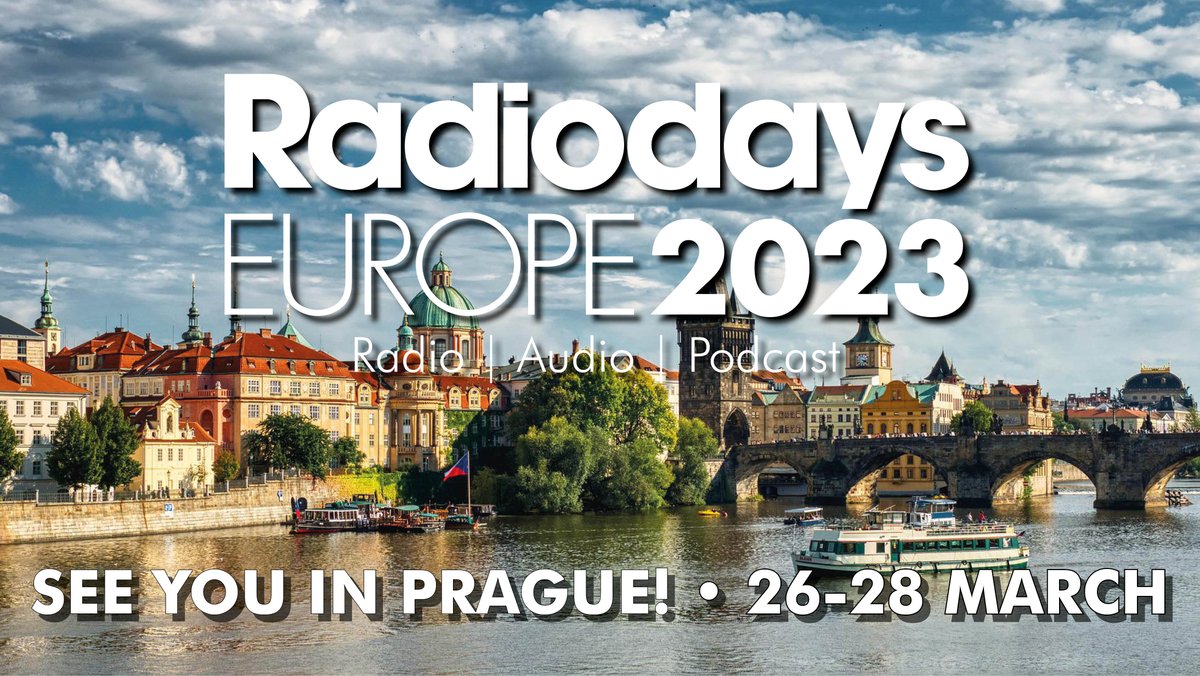 RadiodaysEurope's tweet photo. JUST ANNOUNCED: Join us for #RDE23 in Prague in March 2023... https://t.co/uw4FGeZ7yz