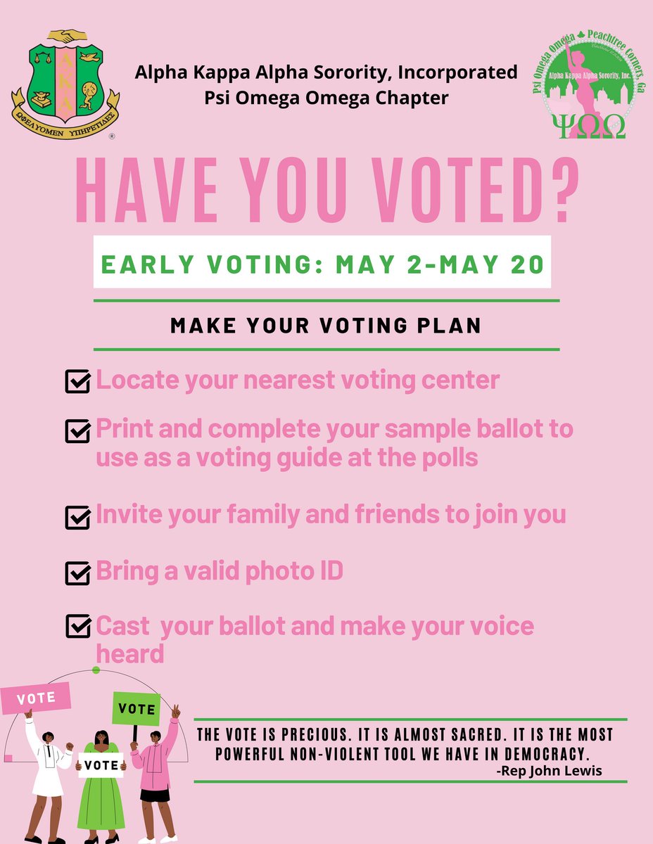 psiomegaomega's tweet image. Friday is the last day for early voting. Make your voting plan today! #vote #SignificantSA