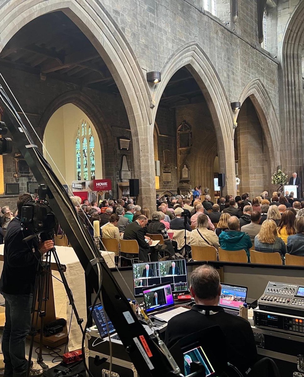 BigPurplePro's tweet photo. Four Day Hybrid Conference at Newcastle Cathedral this week. Indoor and outdoor LED Video Walls as well as live cameras and remote speakers streamed to delegates across the world. We also had Sir John Major as the guest speaker on Monday which you may have seen on the news. https://t.co/AQQc6euIMR