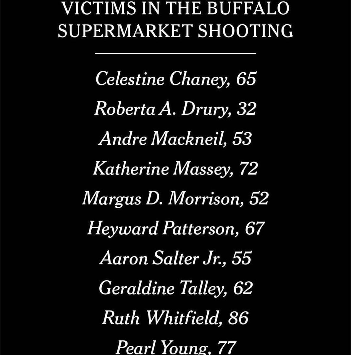 PrettyMill1's tweet photo. To think I go to the grocery store twice a week just like a lot of these beautiful people did. 🙏🏾🙏🏾🙏🏾😢😢😢 https://t.co/uY29ZYGEp8