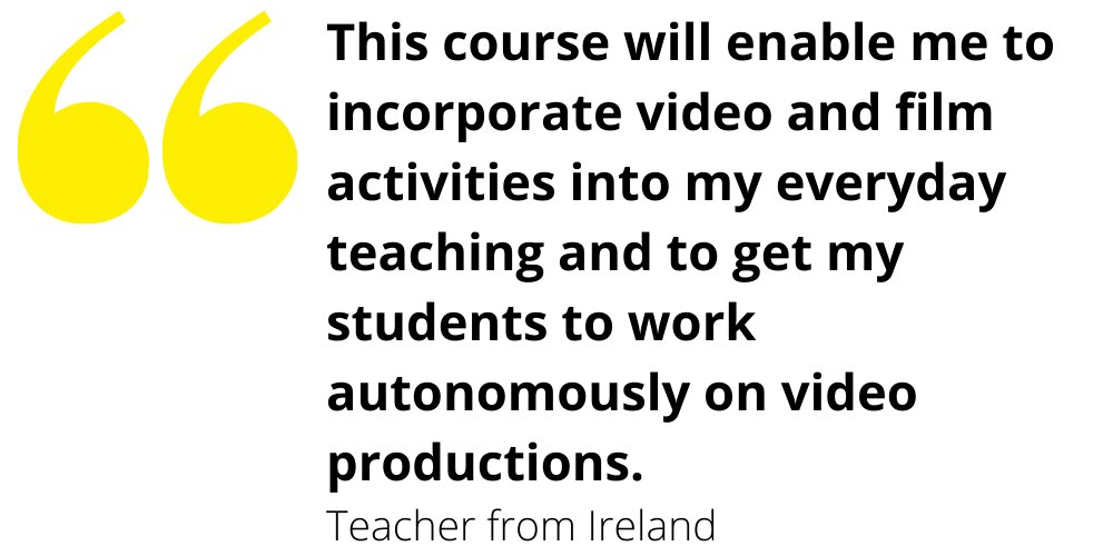 school4training's tweet photo. Positive feedback on our 'Film and Video in Language Teaching' tutored by Kieran Donaghy, a leading expert in the use of film &amp; video in language teaching.
🔗 https://t.co/D2oR9vD11U
#TeachEnglish #ELT #ESL #TEFL https://t.co/zFWoTwSw0s