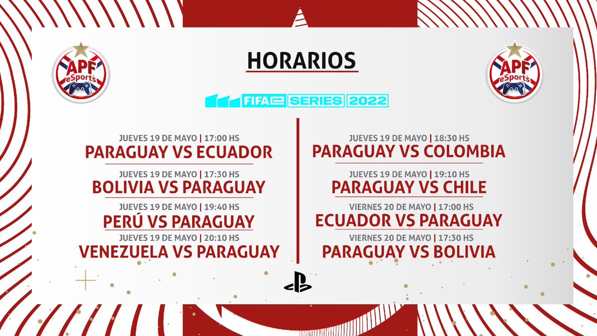 APFeSports's tweet photo. ¡Semana de #Albirroja ⚪🔴!

✅ Calendario de partidos en una nueva semana de competencia en las @FIFAe Nations Qualifiers 2022.

¡Vamos Paraguay! 🇵🇾

#APFeSports 🎮 https://t.co/vfTxotL2By