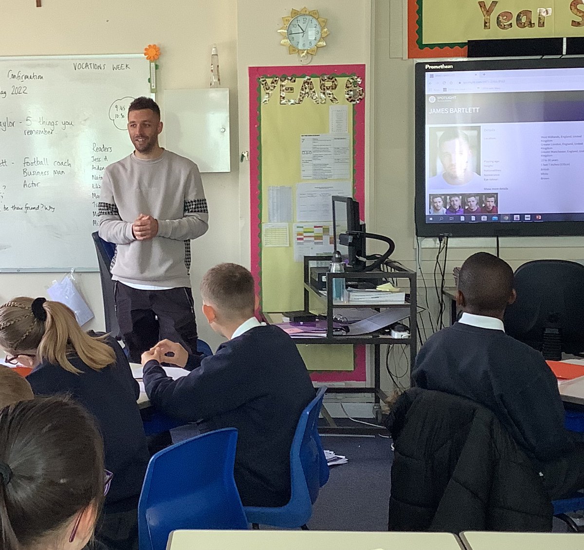 LittleStFrancis's tweet photo. Year 6 would like to thank @JamesBartlett01 for his inspiring visit as we look at #vocations sharing his experiences in acting and encouraging us to ‘follow our dreams, and never give up! #CatholicLife #WhatIsGodCallingYouToBe #MyVocation https://t.co/X9z3e3FJWp