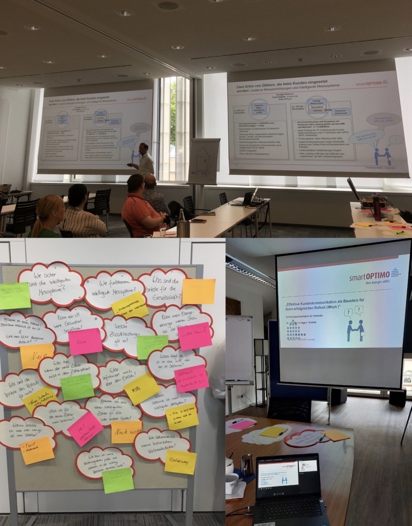 Nach 2 1/2 Jahren konnte wieder eine Schulung vor Ort stattfinden! Julia Böckmann &amp; Daniel Solf haben die Mitarbeiter:innen im Servicecenter &amp; Vertrieb der ENERVIE Vernetzt GmbH &amp; Mark-E AG auf Fragen der Endkunden zum Thema "Rollout" vorbereitet. Danke an alle Teilnehmenden!