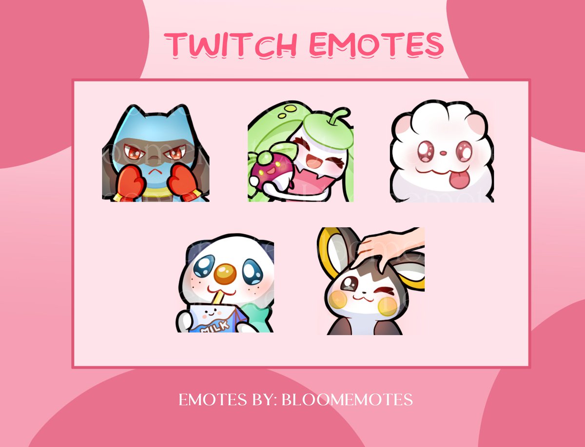 Helloo!🌼
I have finished my Pokemon Pack and i am happy how cute they turned out, they are up on my etsy shop if anyone is interested!🌸
Shop: etsy.com/shop/BloomEmot…

#twitchemotes #emotes #Pokemon #pokemonemotes #TwitchEmoteArtist #twitch #etsy #etsyemotes #etsystore #Discord