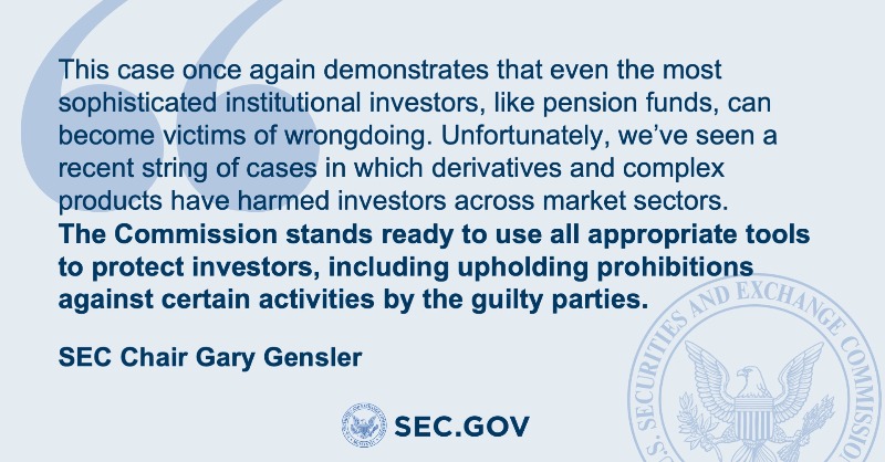 SECGov's tweet photo. Today we charged Allianz Global Investors U.S. LLC, and former portfolio managers Gregoire Tournant, Trevor Taylor, and Stephen Bond-Nelson with a fraudulent scheme that led pension funds for teachers, clergy, engineers, and other Americans to lose billions of dollars. (1/2)