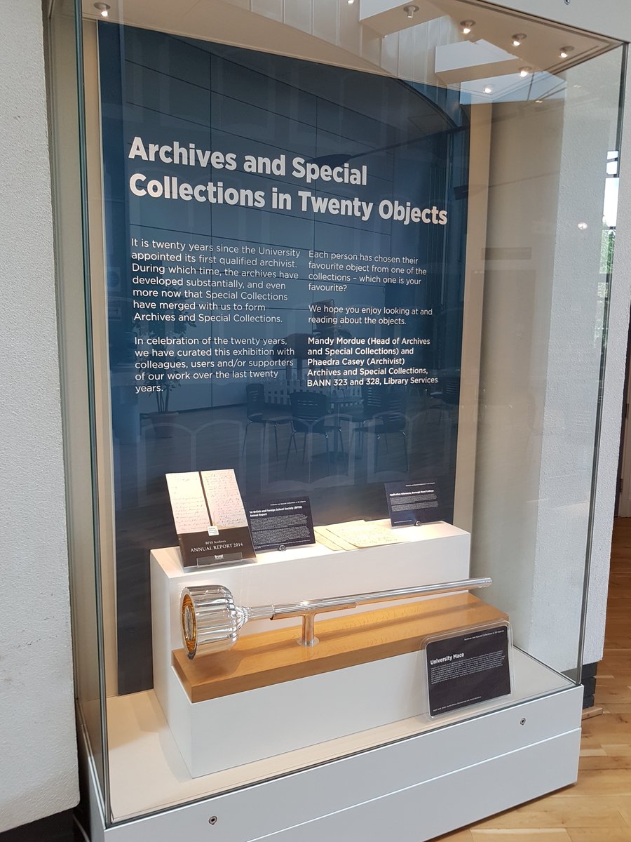 BruUniArch_SC's tweet photo. Delighted to launch our new archives exhibition in the Eastern Gateway, "Archives and Special Collections in Twenty Objects", with a talk at "Confronting the Past in the Present".  @Bruneluni @Brunel_Library @BrunelResearch @AlisonCARROL_  @Engagebrunel @EnglishatBrunel https://t.co/3CRZtISb2L
