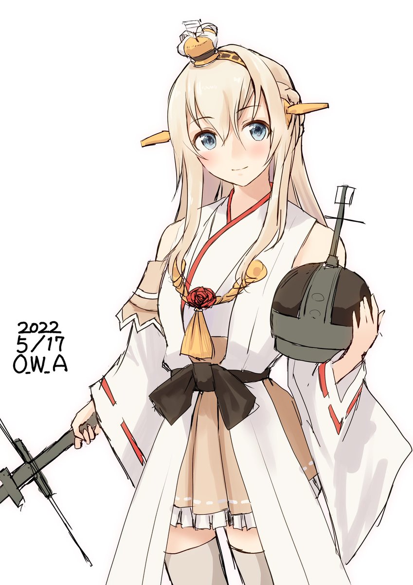 warspite (kancolle) 1girl cosplay long hair solo crown blonde hair thighhighs  illustration images