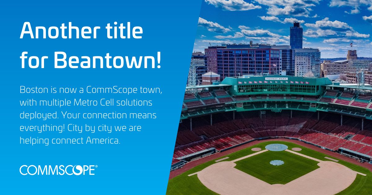 CommScope's tweet photo. #Boston is now a CommScope town, with multiple Metro Cell solutions deployed. Your connection means everything! City by city, we’re helping connect America. https://t.co/iNZi8sAazl
#smallcell #metrocell #outdoorwireless https://t.co/tJMUAiR41Z
