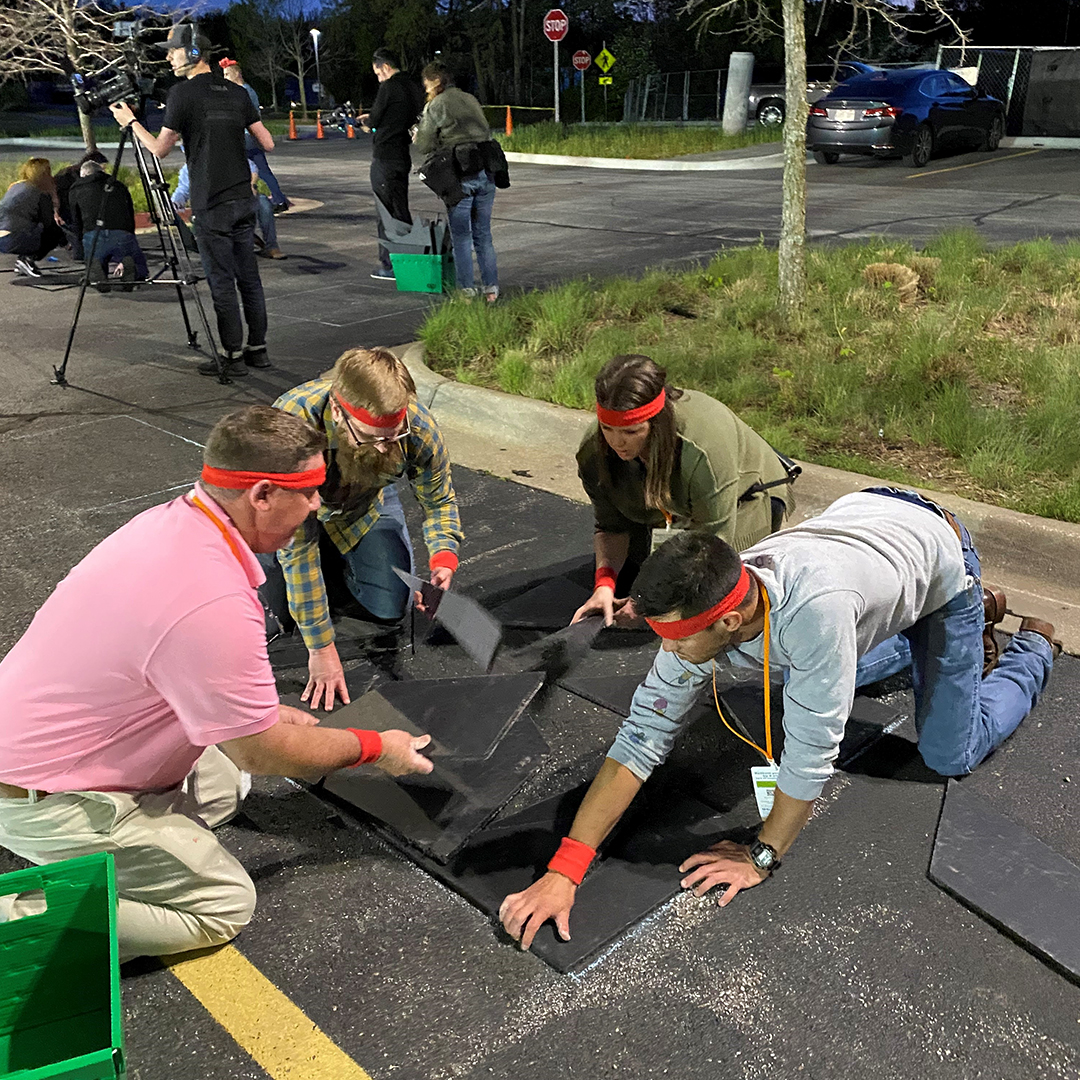 NabholzCorp's tweet photo. Proud to say Team Nabholz was victorious in the Cox Challenge Relay at the recent @Amazeum UnGala! They competed against 5 teams in 9 challenges. Congrats to Amber Murphy, James Monhollon, John McGinnis, Evan Dodd, and Team Cptain Rob Dodd on their gold medal! 
 #nabholzcorp https://t.co/geMeah0GjT