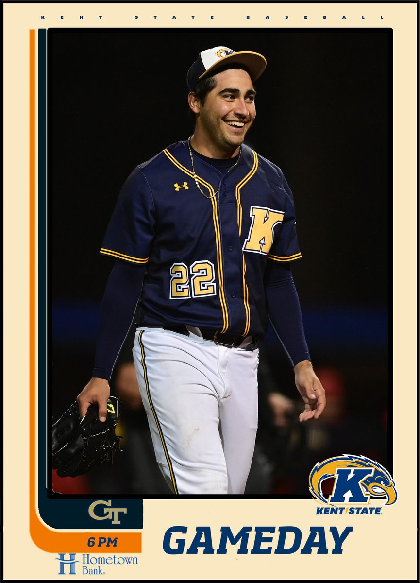 KentStBaseball's tweet image. GAME DAY! We've got big smiles on our face as we welcome back former skipper Danny Hall and his Georgia Tech Yellow Jackets for a mid-week tilt!

First pitch at 6 p.m. from Schoonover, see you there!

#BiteDown
