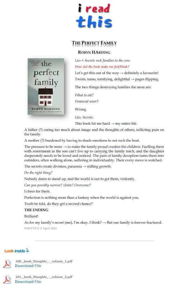 lindsaywinch's tweet photo. #robynharding #theperfectfamily #simonandschuster #books #fiction #ireadthis
May 17
I read this: HER PRETTY FACE (Robyn Harding)
Read my thoughts on over 230 books.
https://t.co/QzSATsaWZ3 https://t.co/sDsGo6OuFq