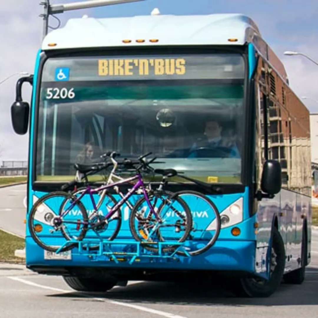 Bikes ride for free! Through <a href="/YRTViva/">York Region Transit</a>'s Bike n’ Bus program, you can save money, skip the traffic, and reduce your carbon footprint!

Visit buff.ly/39eQI0p to learn how to use the bike racks on York Region public transit. #PublicTransit #Cycling #YorkRegion #SmartCommute