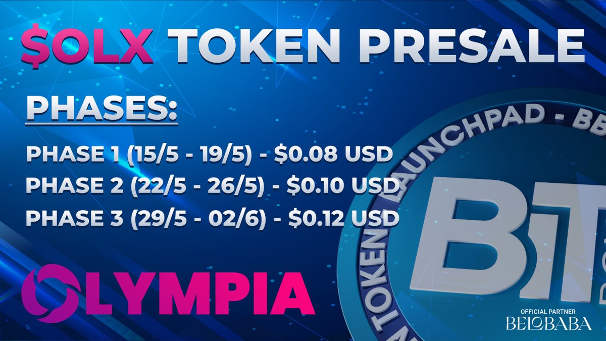 How $OLX Token presale will be? 🚀¨

 👉 Join here to ask and learn how to buy: t.me/bitbcnlaunchpad

👀 Check your $BBCN and your tier and be ready to buy your max!! 

This is going to be huge!! 🔥

#move2earn #web3 #ico #presale #token #crypto #olx #bbcn