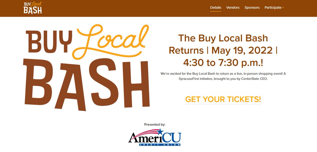 onondagaSBDC's tweet photo. ๐ May 19: @SyracuseFirst is taking the #BuyLocalBash back to the streets with a LIVE shopping event in #SyracuseNY
๐๏ธ This is a oneโofโaโkind local shopping and sampling event!
Learn More: https://t.co/gFXjZDEnT2
Brought to you by @CenterStateCEO, presented by @AmeriCU https://t.co/noWDbmNvvM