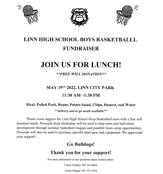 Come out and support the Boys Basketball Program on Thursday!