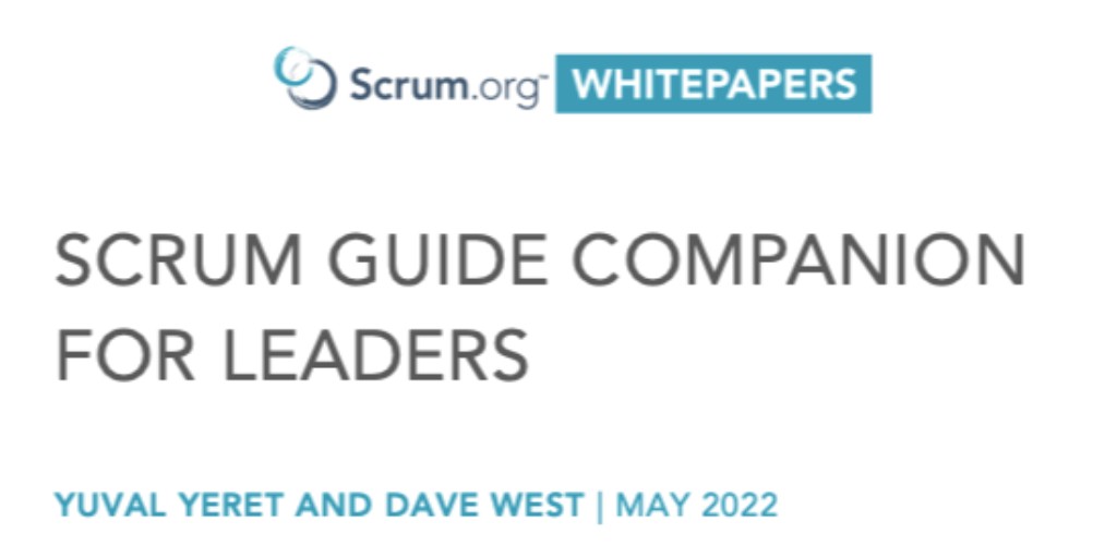 Scrumdotorg's tweet photo. If you are leading Scrum Teams or generally are a leader in an organization that’s leveraging Scrum, the Scrum Guide Companion for Leaders is for you. Download this new whitepaper: https://t.co/mRm3apnSVv #Scrum #Leaders #Agile #AgileLeader @yuvalyeret @DavidJWest https://t.co/0JWuVjXtrW