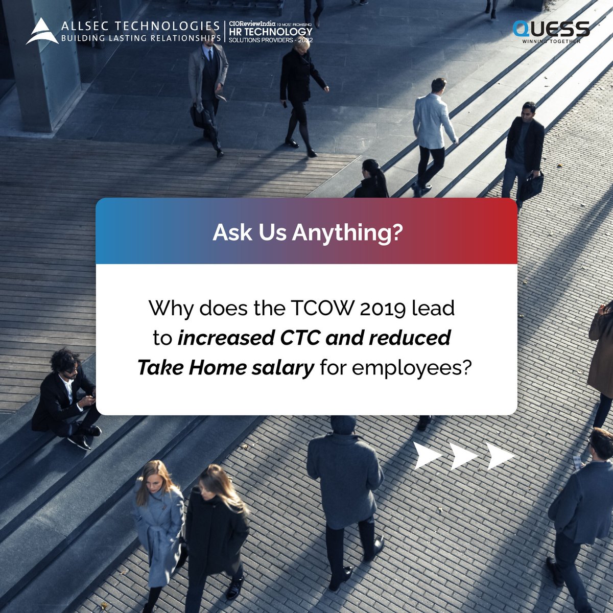 alldigitech's tweet photo. In this first series on #AllsecAnswers, we delved into the most asked questions about the new #LabourCodes and our recommendations on how to tackle specific situations. Have more such questions? Get in touch!
https://t.co/wazhXMnwB3
#CodeOnWages2019 #Wages #LabourCompliance https://t.co/HUKH9flah6