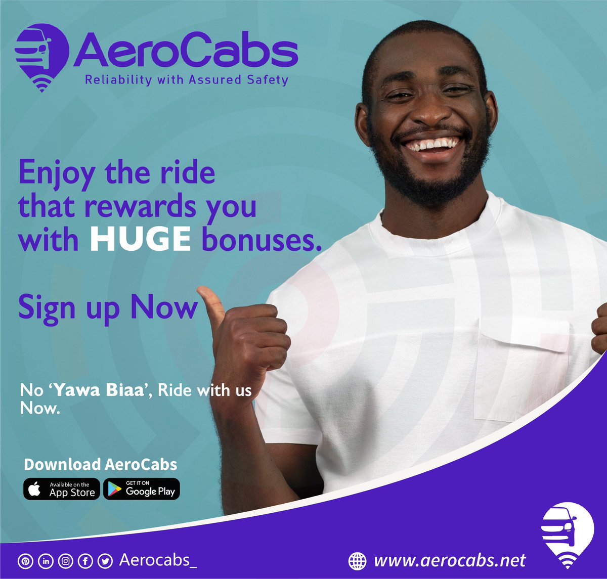 AeroCab_'s tweet image. Ride with a Smile.

Sign up now @aerocabs_ 
#aerocabs_ #Monday #Bossride #Rideshare #BONUS #app #appstore #googleplay