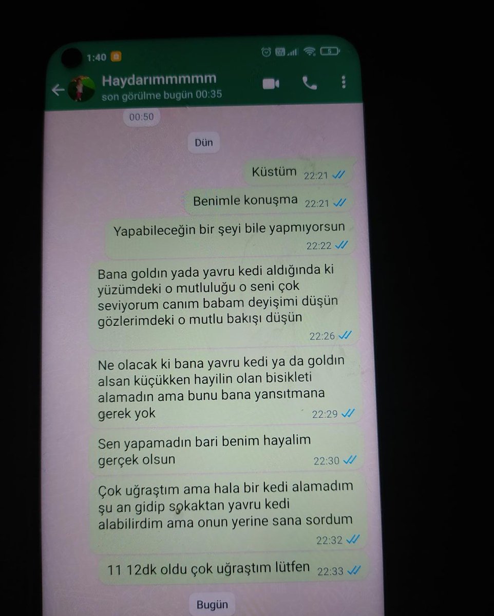 Kardesimin babama attigi mesaja bakin jdjdjdsld