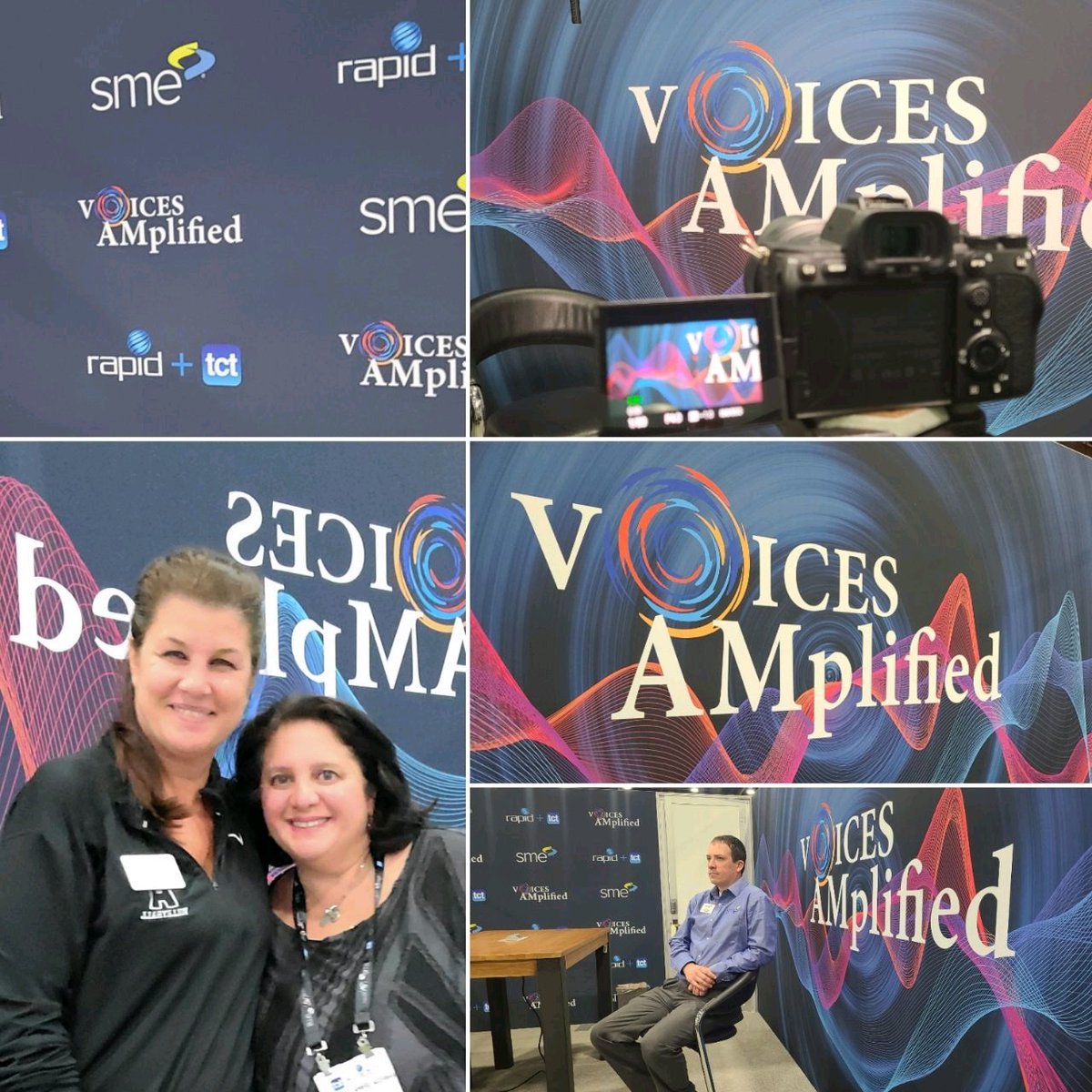 vanessadenha's tweet photo. Inside the interview room with @SME_MFG @LongroyChris Rapid+TCT event AM'd up and mic'd up. 

Getting ready to conduct dozens of interviews today. https://t.co/fDla1yQ1Zd