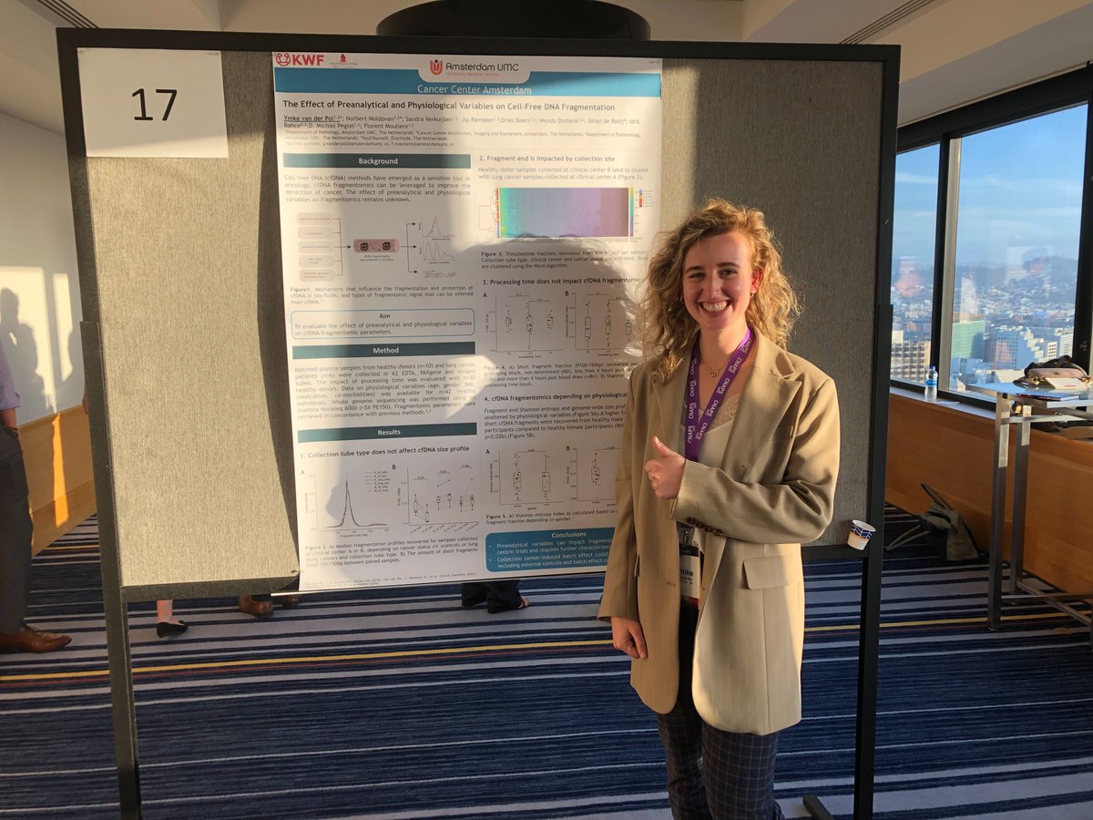 FlorentMouliere's tweet image. Ymke van der Pol, PhD student in our lab, presenting her work on #fragmentomics and #cfDNA at the #CNAPS2022 in San Francisco. See the corresponding paper here: doi.org/10.1093/clinch…