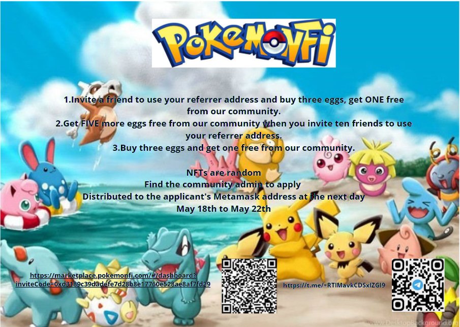 PTPA: Know more about PokemonFi, a play-to-earn NFT game. 
I need the first 100 players who are willing to have their accounts and earn a 10% rebate and more in USD. 
Telegram: t.me/Katie_888
