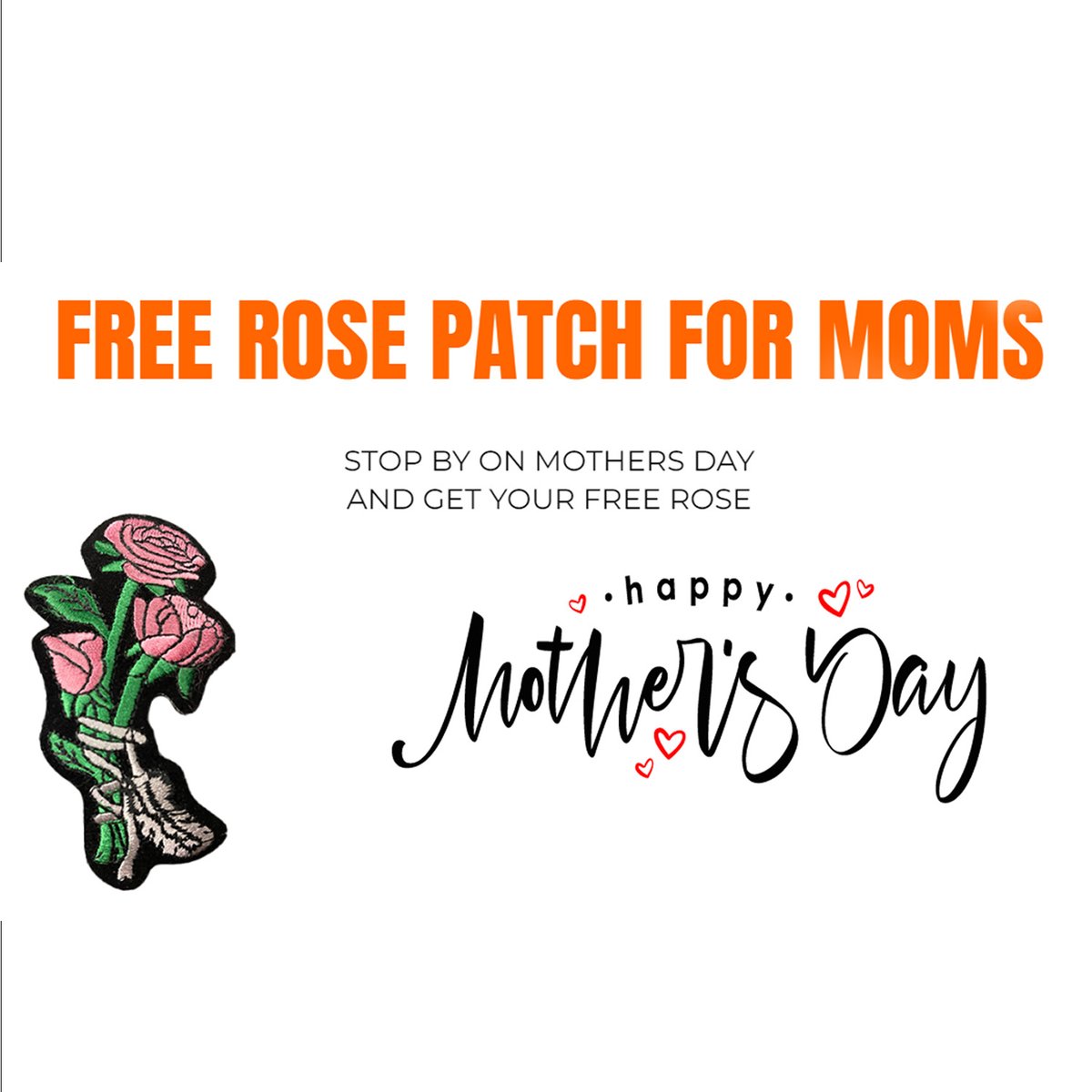 allaboutbikers's tweet photo. Attention Biker Moms. Stop by our shop Sunday and get your free rose patch. 3 different colors to choose from, while they last. Visit https://t.co/N0F3sWnWoz for more info. https://t.co/uo4Mjt6tHW