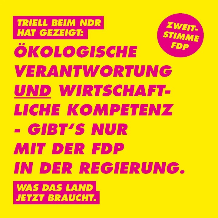 FDP_KVSteinburg's tweet photo. Ökologische Verantwortung und wirtschaftliche Kompetenz gibt es nur mit der 👉 FDP in der Landesregierung. 😅 #dasbrauchtdasland 

👉👉👉 Am 8. Mai #FDP wählen! Zweitstimme FDP! 💛

#ltwsh #ltwsh22 #fdpsh #freiedemokraten #fdpkvsteinburg https://t.co/MVJRha1aJH