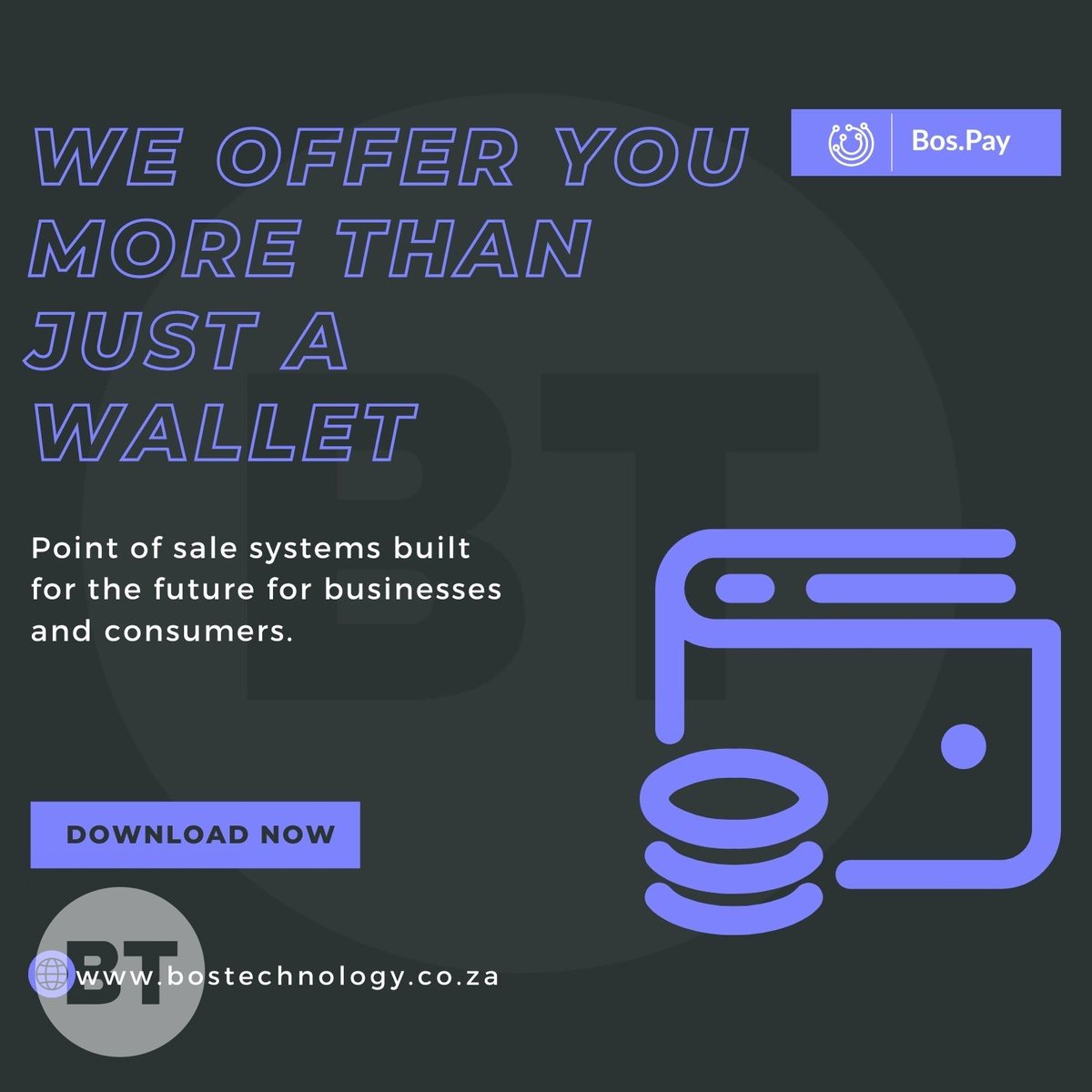 Bos.pay is a POS app that is for small businesses to larger enterprises. With our payment function built on blockchain technology.

Download BOS.Pay to learn more:
bostechnology.co.za
#crypto#cryptocurrency#bospay#fintech#defi#bitcoin