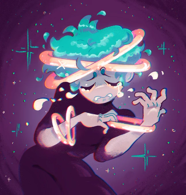 i was commissioned to redraw a piece from 2018! original in the thread 💙💛🧡 