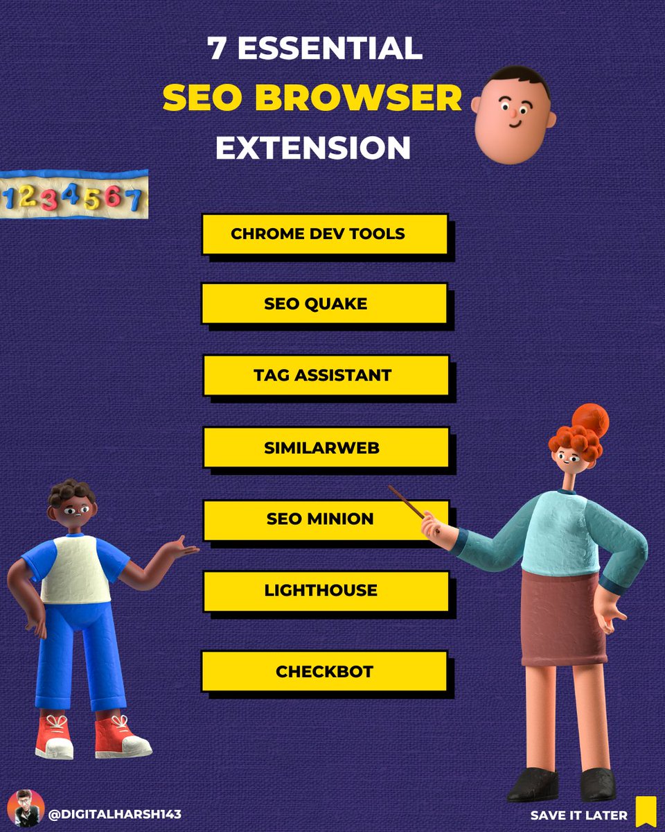 Most Effective #chromeextensions you should use for daily #SEO activity🤖🔎
.
One of the most important and valuable #seotools is the browser. With these Chrome extensions and plugins, you can save time and enhance your #seoranking and performance.
  
#seotips #seostrategy
