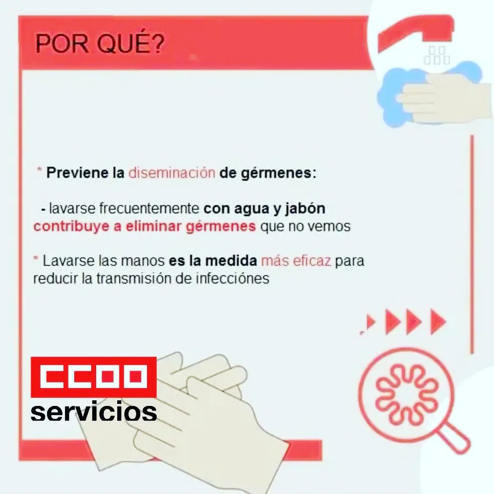 ccoo_sindical's tweet photo. #5DeMayo2022DíaMundialDeLaHigieneDeManos 👐🏼
Un gesto tan sencillo al que hasta que no llegó la Covid-19  tal vez no le dábamos la importancia que realmente tiene.
Lavarse a menudo las manos👐🏼con jabón🧼 es la mejor medicina para prevenir infecciones

#Covid19 
#CCOOSiempreContigo https://t.co/Iq7YcXbJeC
