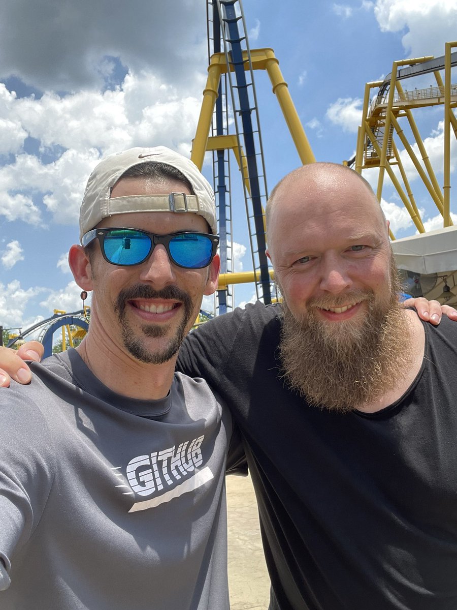 shayfrendt's tweet photo. I’m lucky to be hanging out today in person (zomg!) with the maintainer of @github Issues for an extended 1:1.

@bottse wanted me to share with you that building out the team during a pandemic was a roller coaster, but one which remains an exciting and action packed adventure! 🎢 https://t.co/62O5ht9ji6
