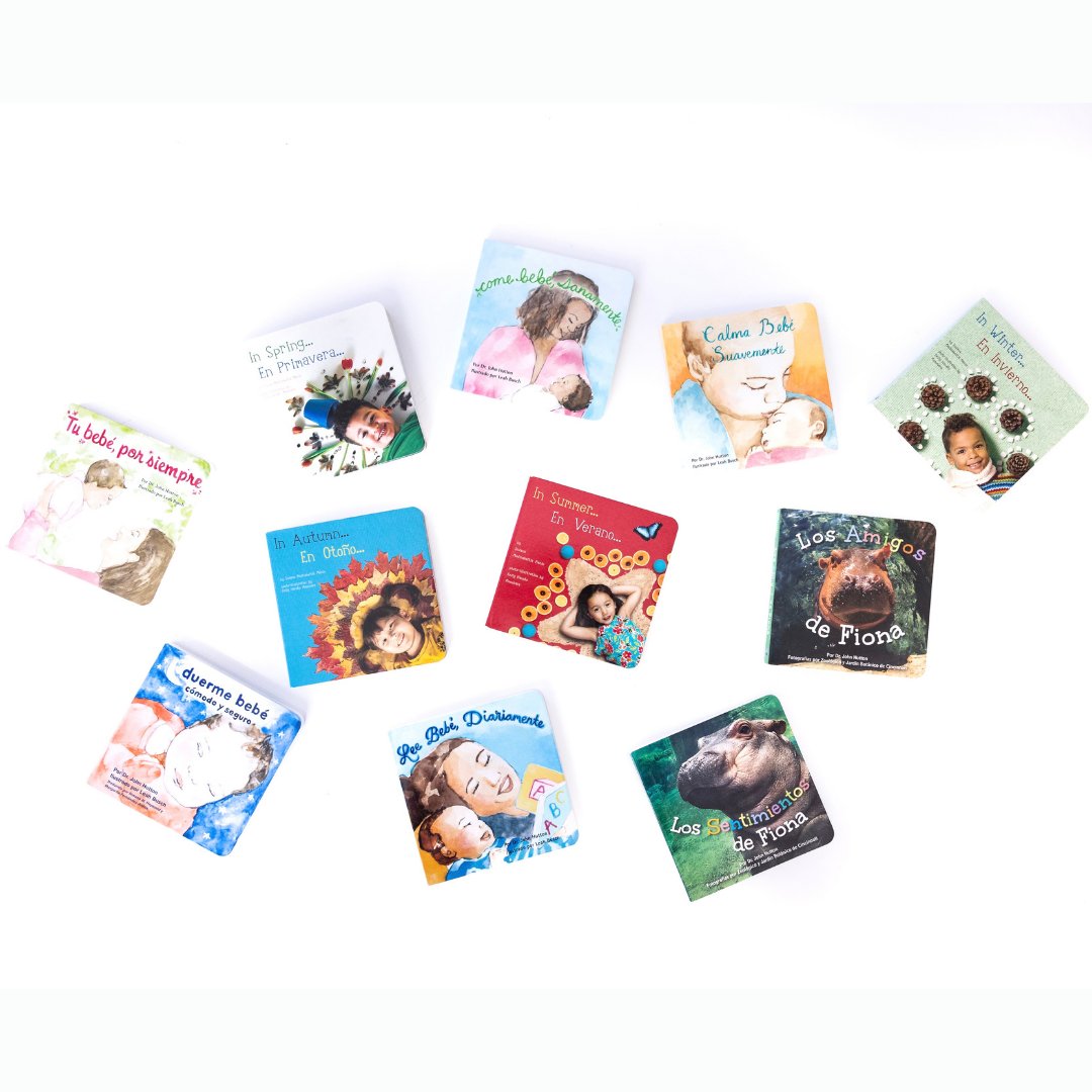 Did you know that we have a great selection of #bilingualboardbooks & #Spanishboardbooks? Our popular Love Baby Healthy series and our Fiona books our available in Spanish; & we have a fun bilingual series featuring iconic childhood moments to have in each season. ¡Feliz lectura!