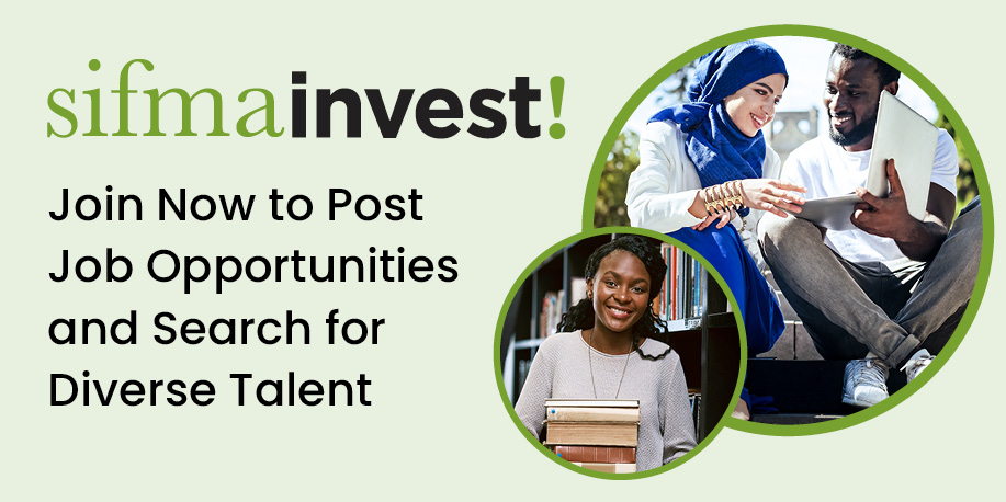 SIFMA's tweet photo. To reach a broader and more diverse #talentpipeline, SIFMA Invest! provides career resources to college students interested in pursuing a future in #capitalmarkets. Learn more about how our member firms can connect with them: https://t.co/4GCnv4Zm3l 

#DEI #diversity #SIFMADEI https://t.co/WKJ60JEGIo
