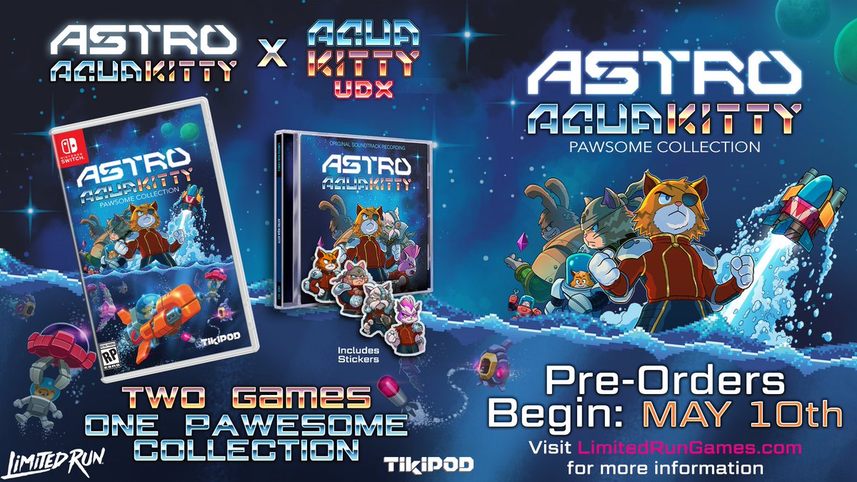 Tuesday: the quest for milk continues.

Next week, Astro Aqua Kitty: Pawsome Collection comes to Switch via our Distro Line! Includes Astro Aqua Kitty &amp; Aqua Kitty UDX on 1 cart! CD bundle available. Stickers included in each copy!

Learn More + Wishlist: bit.ly/37iWFca