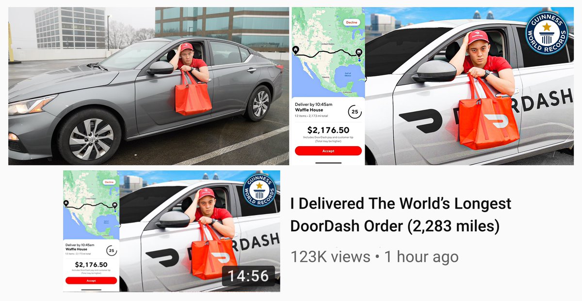I Delivered The World's Longest DoorDash Order (2,283 miles) 