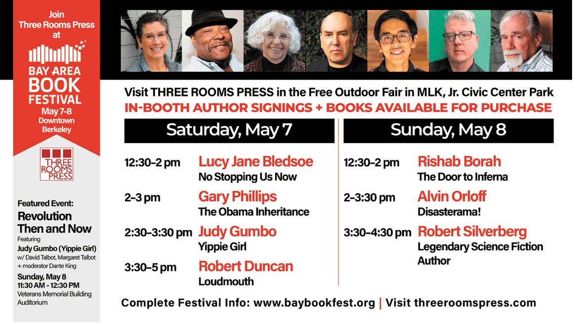 threeroomspress's tweet photo. Join Three Rooms Press authors at @BayBookFest this weekend! This is a fun chance to get your books signed and meet some amazing authors. We hope to see you there.
https://t.co/7RN1ee7FSy
#BayBookFest #BookFestival #AuthorSigning https://t.co/yO3AhjS6KK