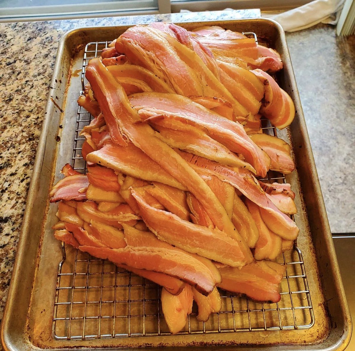 SmokinTex's tweet photo. .@chris_kennedy_1970 Homemade #bacon done. Cured for 10 days & #smoked with Wisconsin maple & cherrywood. @smokintex Order your SmokinTex #bbqsmoker today! https://t.co/FB6hHRpxUy 888-922-1511 #smokedbacon #smoker #scratchcooking #makingbacon #homemadebacon #curedmeat #FathersDay https://t.co/xF43UrSa06