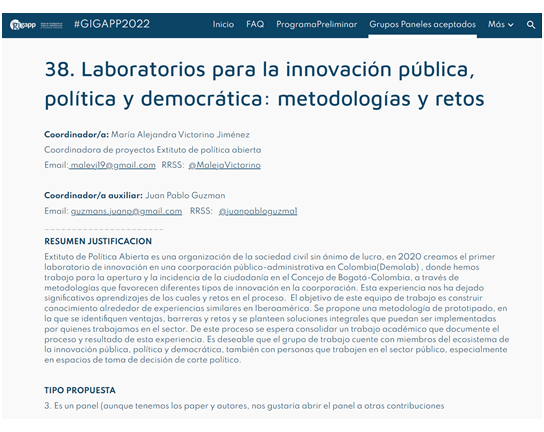 GIGAPP's tweet photo. 📌📢‼️ #lastcall #callpapers #GIGAPP2022 “Laboratorios para la #innovaciónpública, política y democrática: metodologías y retos” Coord. @MalejaVictorino @juanpabloguzma1 @extituto [Quedan solo 3 días ¡Último días!] https://t.co/0JaqMPu3cn https://t.co/fXIHc4ObLz