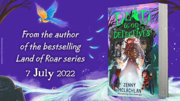 EXCITING NEWS! ❤️#DeadGoodDetectives by @JennyMcLachlan1, illustrated by @chloedominique_
 From the author of The Land of Roar comes a new adventure filled with magic, pirates ☠️, lots of laughs and loads of ghosts 👻.
Out 7/7/22 from @FarshoreBooks: smarturl.it/DeadGoodDetect…