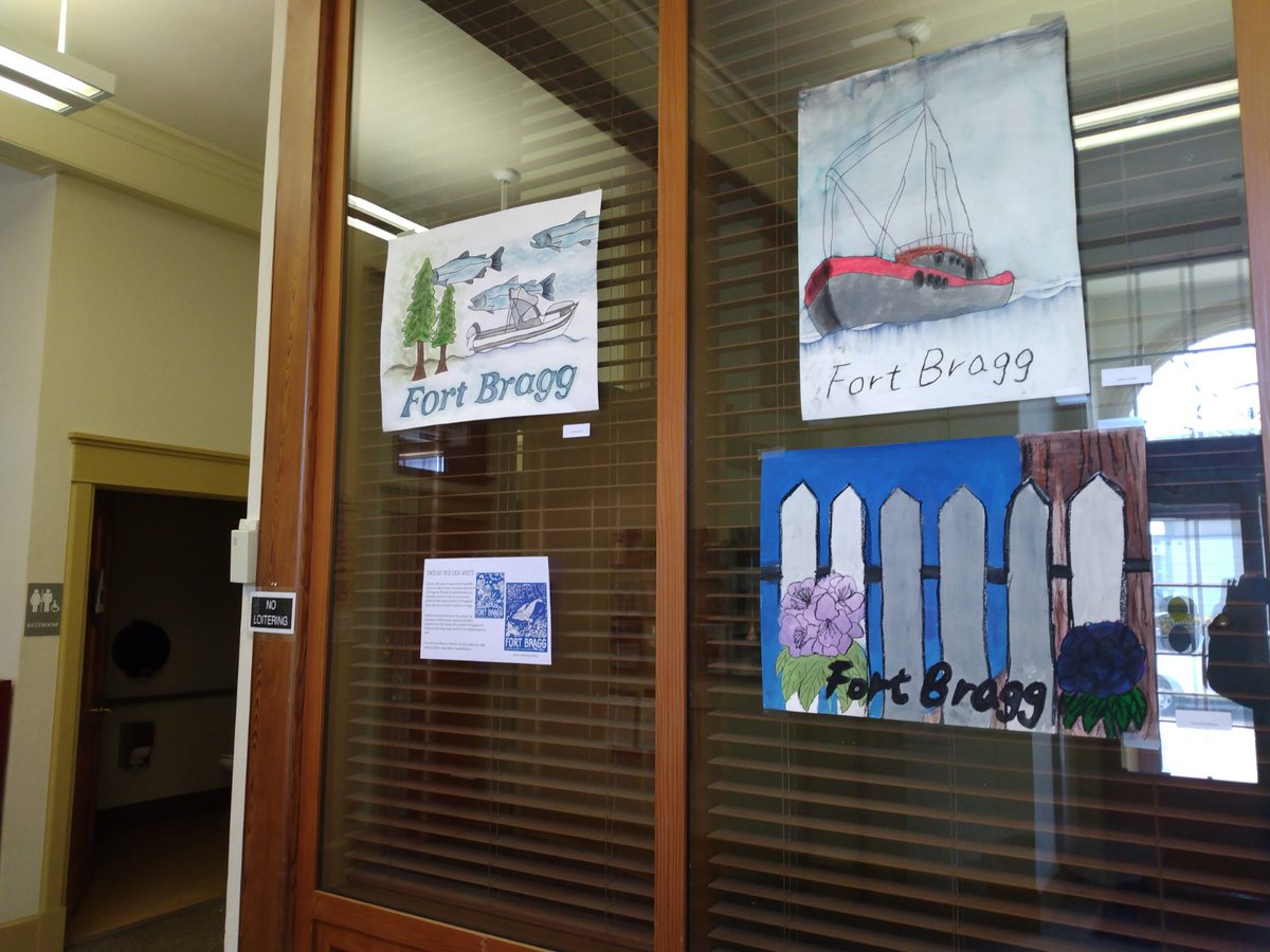 FbMiddle's tweet photo. FBMS student work in our Fort Bragg City Hall https://t.co/y3UC5UmKew