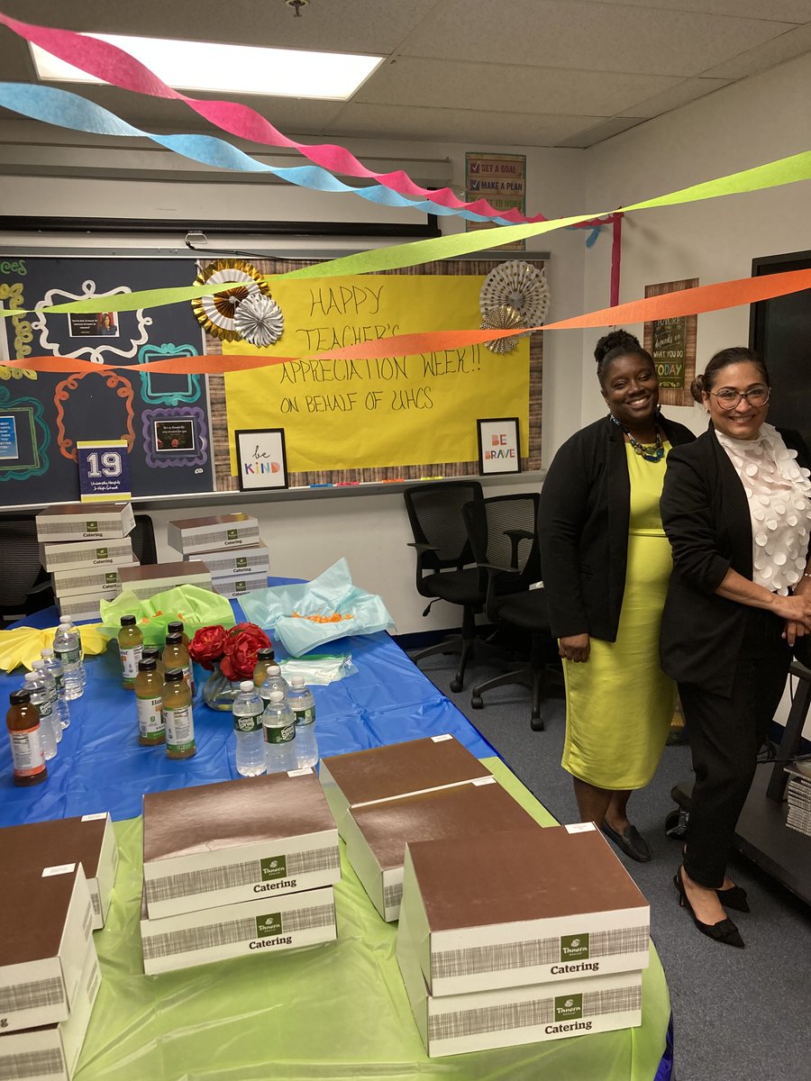 Happy Teachers Appreciation Week was celebrated today, May 5, at the University Heights Charter School in Newark where the faculty was treated to lunch that was provided by Panera Bread.