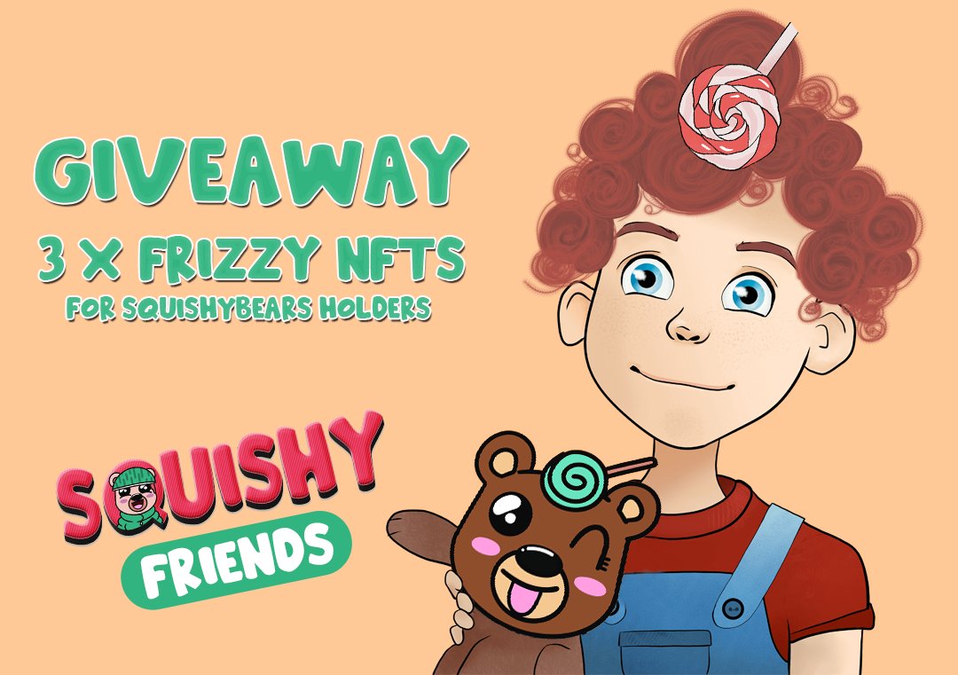 BearsSquishy's tweet photo. 📢SquishyBears Giveaway!🎉

🏆3x @frizzy_eboy NFTs for SquishyBears holders

🥈0.1 EGLD for a random person

✅Follow @BearsSquishy 
✅Retweet
✅Tag 3 friends

We'll select 3 random holders for 1x NFT each and 1 random person for 0.1 EGLD prize. 

Discord: https://t.co/cLkwyADCVS https://t.co/2bXVrH1cMb