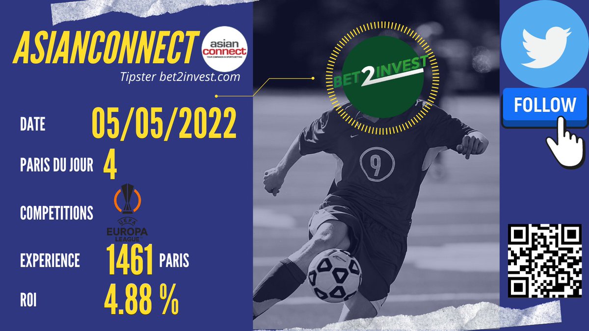 bet_2_invest's tweet photo. Notre #Tisper le plus expérimenté, AsianConnect, 1461 #Bets pour un rendement de 4.88%, vous propose 4 #Pronostcis pour cette soirée d' #EuropaLeague 🇪🇺
Vous voulez le suivre #Gratuitement ?
👉https://t.co/pqOMf6D8bZ
#teamparieur #teamparieurs #UEL #parieurpro https://t.co/wDJDn9QY79