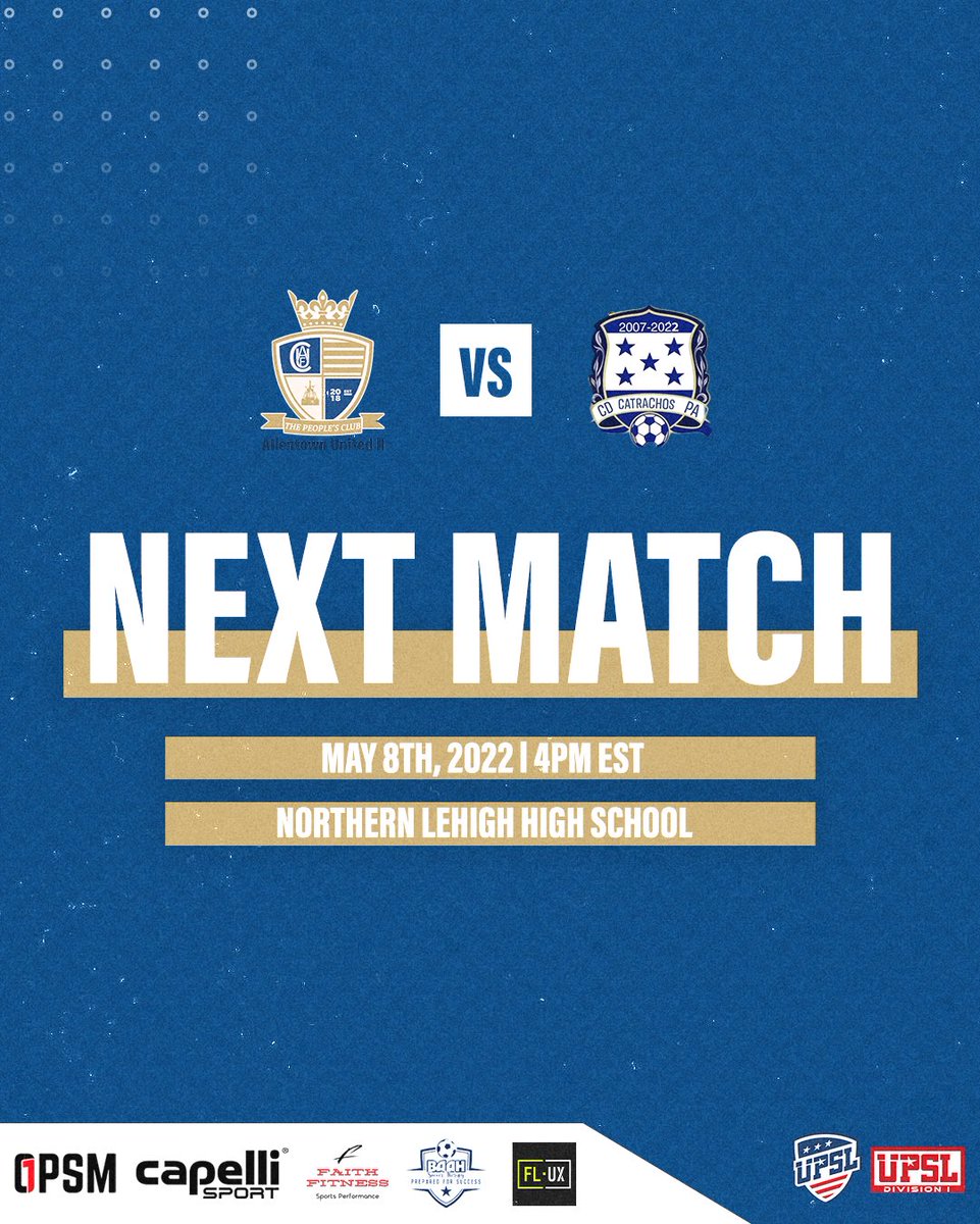 AllentownUnited's tweet photo. Then on Sunday, our second team look to bounce back from their defeat last weekend with a match against CD Catrachos PA. This match will kick off at 4pm also at Northern Lehigh High School. https://t.co/sArRDHaVR4